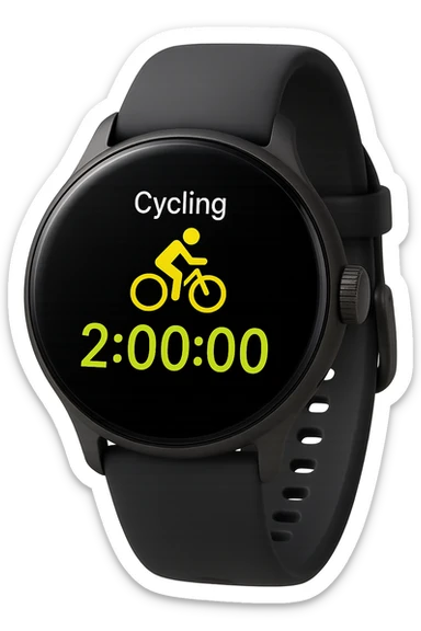 smartwatch con modalità attiva di bici che segna 2 ore di bici, REALISTICA 4K sticker