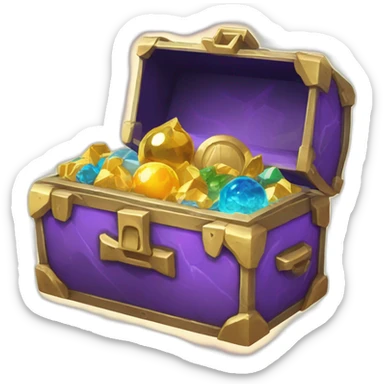 Pokemon Game LootCase Purple Chaotic Color Rich Treasure Legendary Epic Items and Pokemons Inside sticker