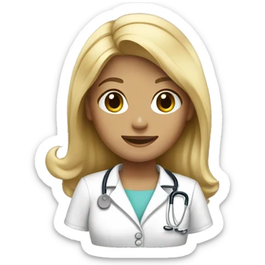Tan nurse blonde hair girl sticker