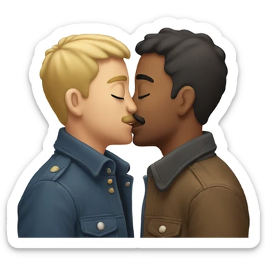 Two gay dudes kissing sticker