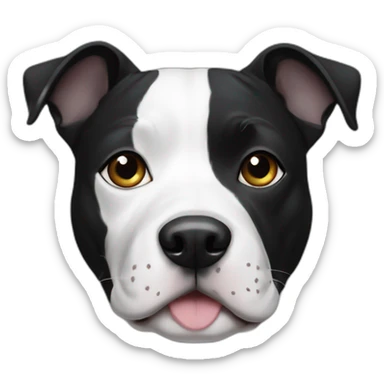 Black and white staffie sticker