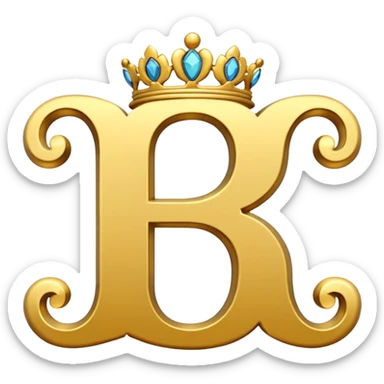 letters RM in gold fancy font sticker