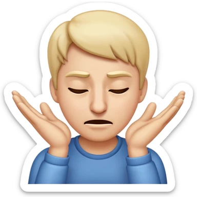 Somebody needs to make an emoji where the hand is pinching the bridge of the nose, eyes squinting shut, and there’s a big sigh energy. sticker