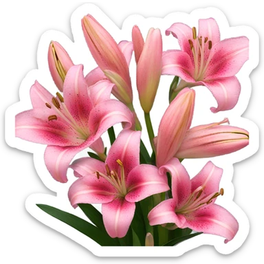 pink lilies  sticker