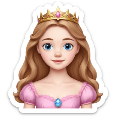 Elle fanning as princess Aurora in Maleficent but with brown hair and blue eyes sticker