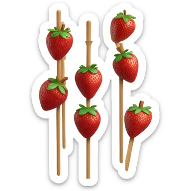 Strawberries on a stick sticker