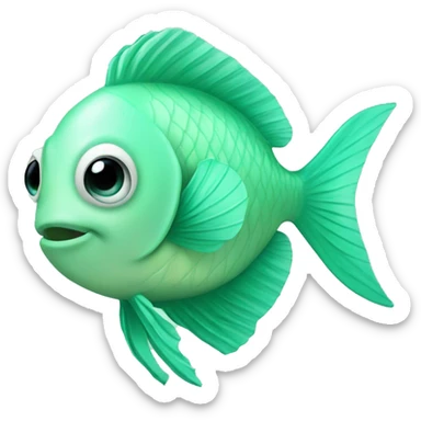 Mint green Pisces fish  sticker