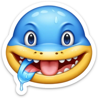 coloreaza limba din emoji ul asta: 👅 cu albastru sticker