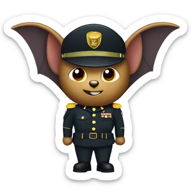 bat in army uniform sticker