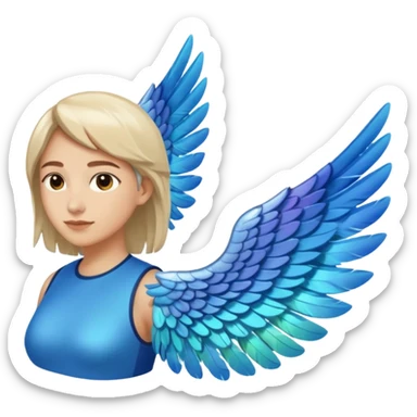 2 blue wings 🪽 left side an md right side sticker