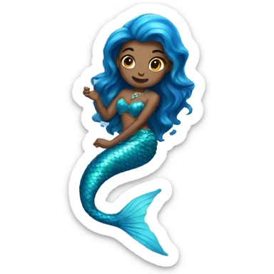 Blue siren mermaid  sticker
