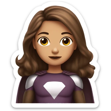 superhero, child, girl, long brown hair, brown eyes, hispanic sticker