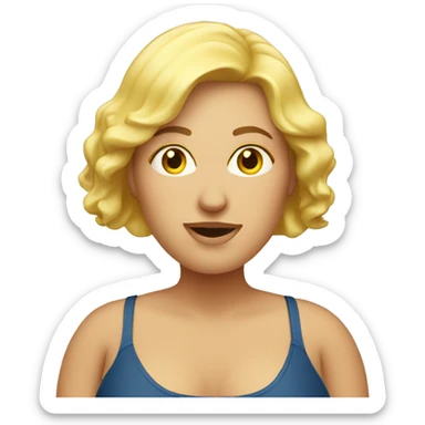 fat-blond-woman-beach sticker
