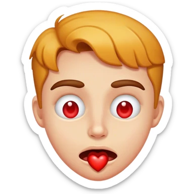 heart eyes with drool sticker