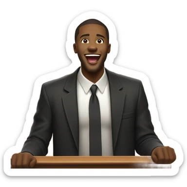 Black male preacher going crazy in worship  sticker