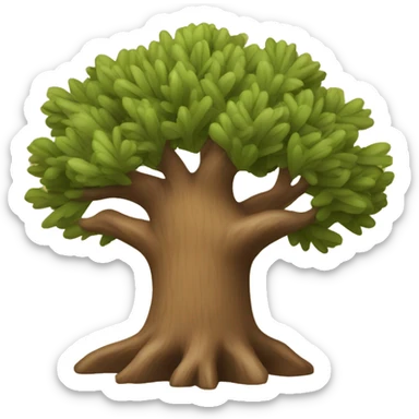 Oak tree with oat meal on the bottom sticker