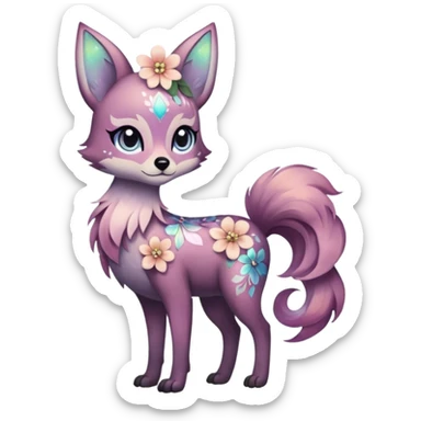 Multicolored sparkly pastel dark iridescent light pale gloomy spooky cute adorable pretty cool elegant realistic floral exotic Falvie-Fionbri, full body sticker