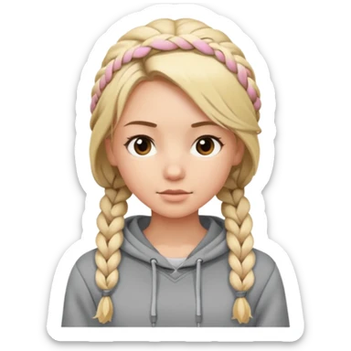 braided blonde girl with hoodie sticker