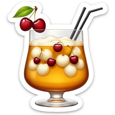 Emoji with an amaretto sour cocktail sticker