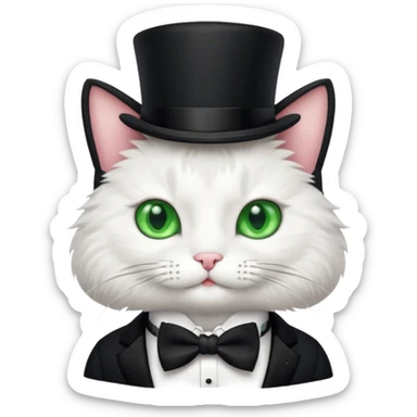 Cat wearing top hat and bow tie sticker