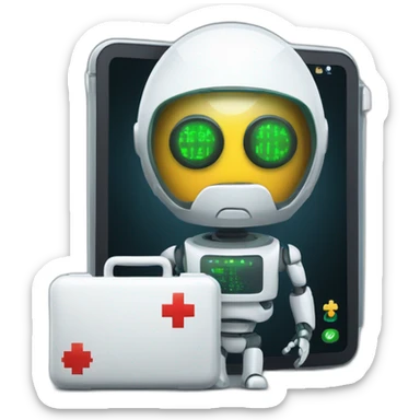 futuristic technological dark kit first aid with padscreen monitoring health sticker