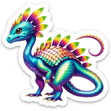 Shiny Exotic Tropical Pokémon-Fakémon-hybrid-creature (full body) sticker