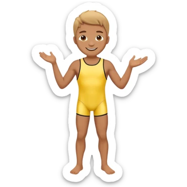 a man in a swimsuit full body sticker