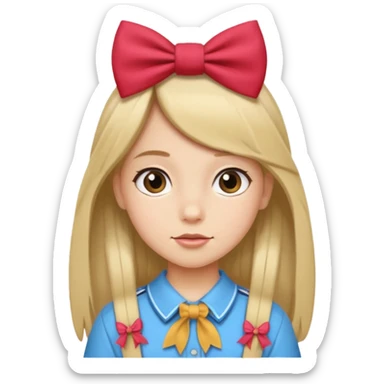 scout girl with hairbowbow on straight hair sticker