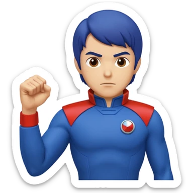 Mark from Battle of the Planets doing fist pump. sticker