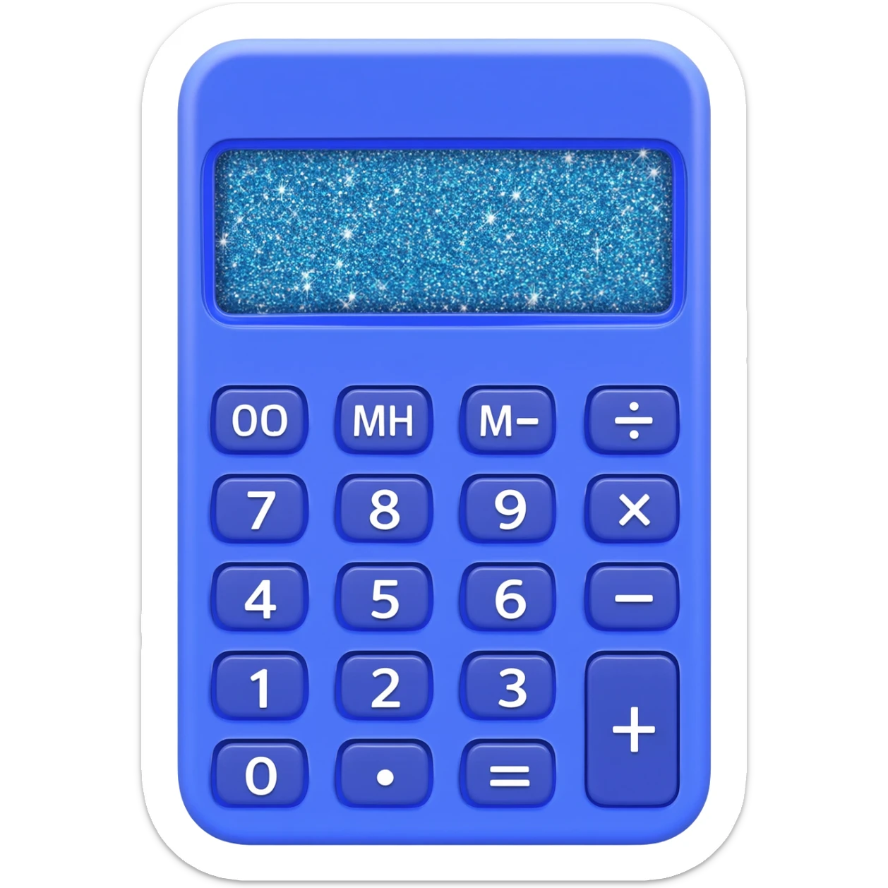 calculator cobalt glittery sparkle sticker