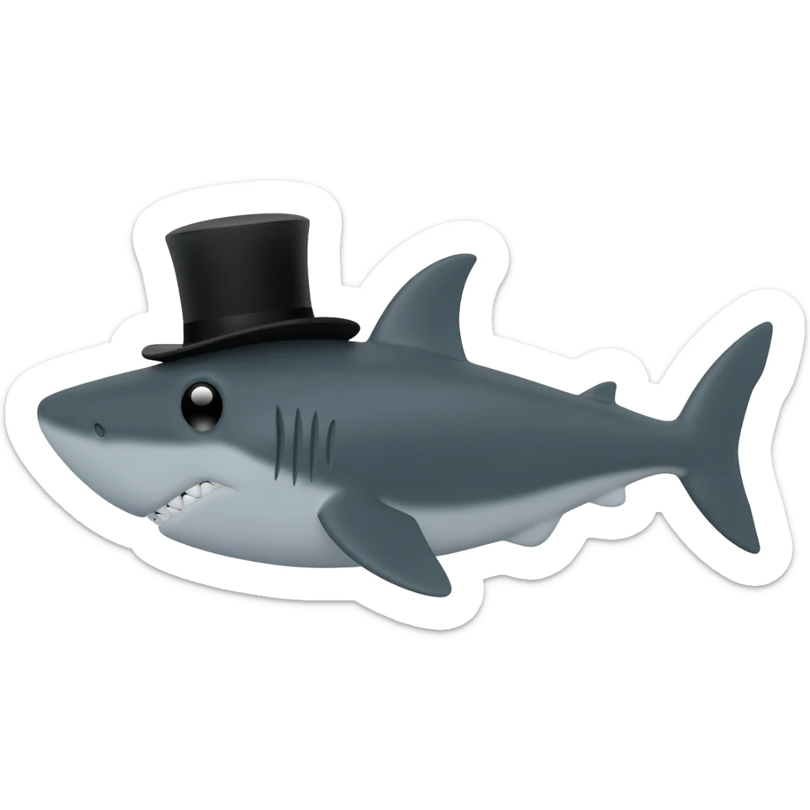 Shark with a top hat sticker