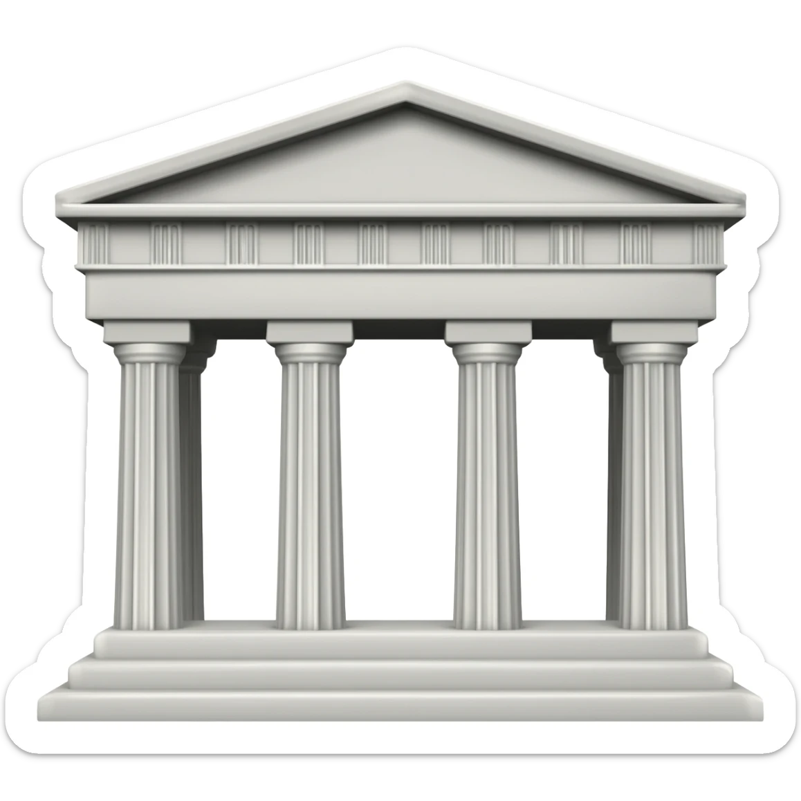 White antique Greek marble temple sticker