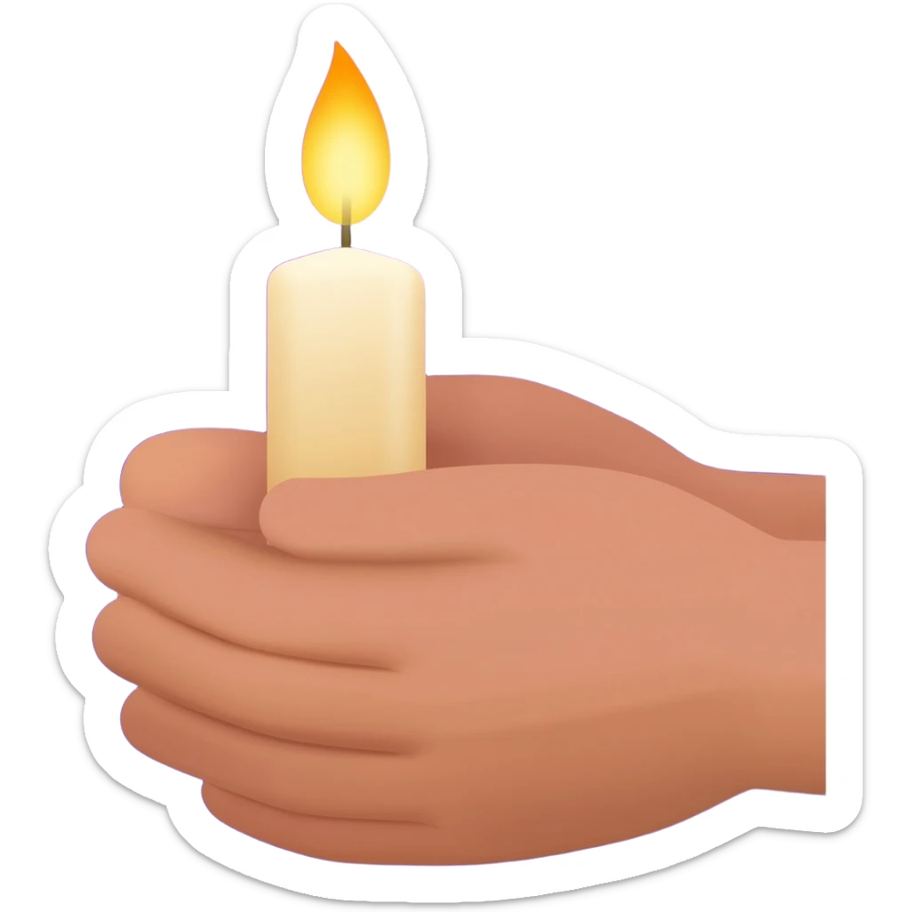A fb picture that shows thanks with a hands praying and a candle burning with vilet bluish color background sticker