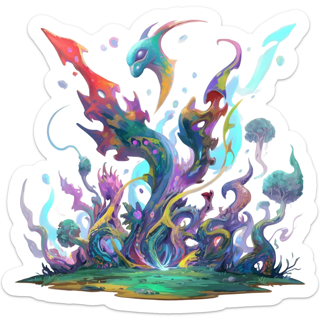 Epic painted artistic abstract complex detailed aesthetic-Fakémon-creature-scenery sticker