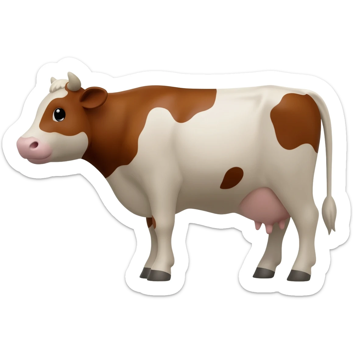 Cow fluffy sticker