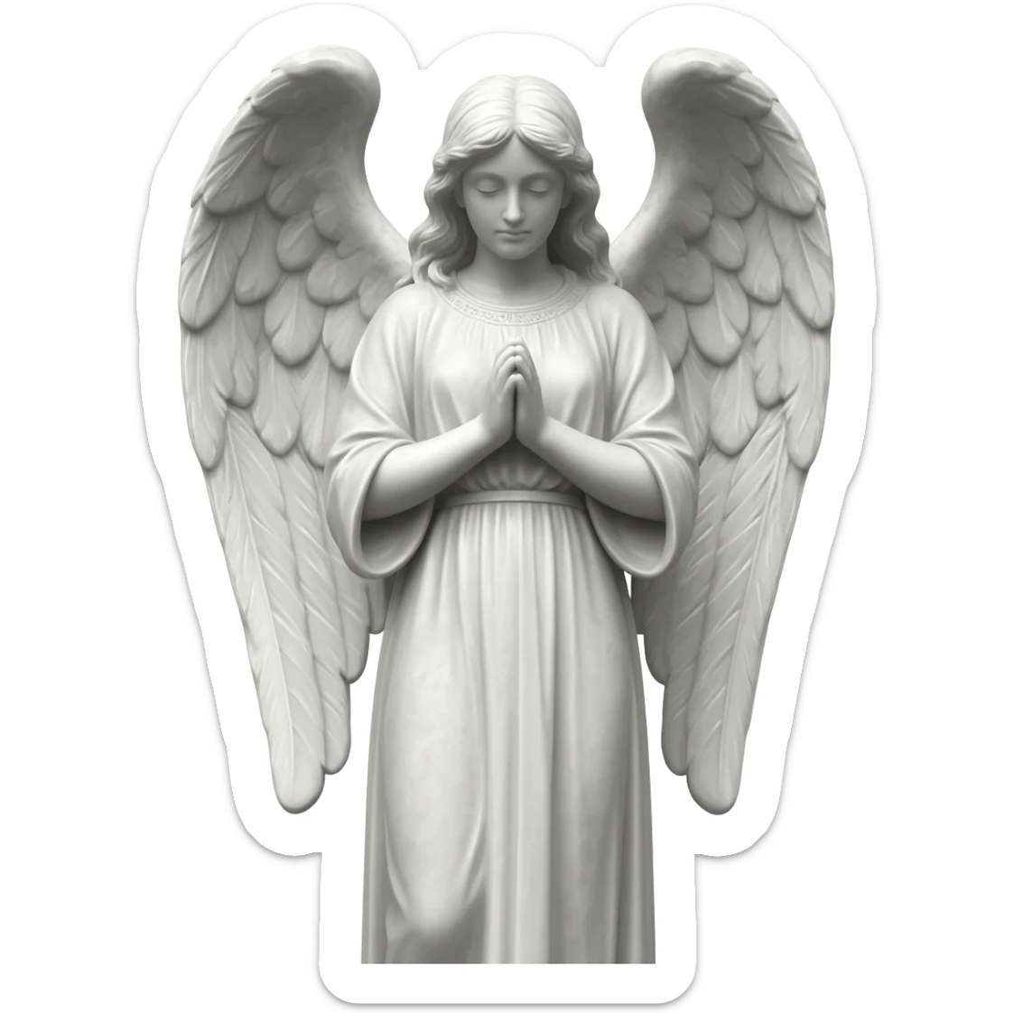 Realistic Gothic marble statue of an angel sticker