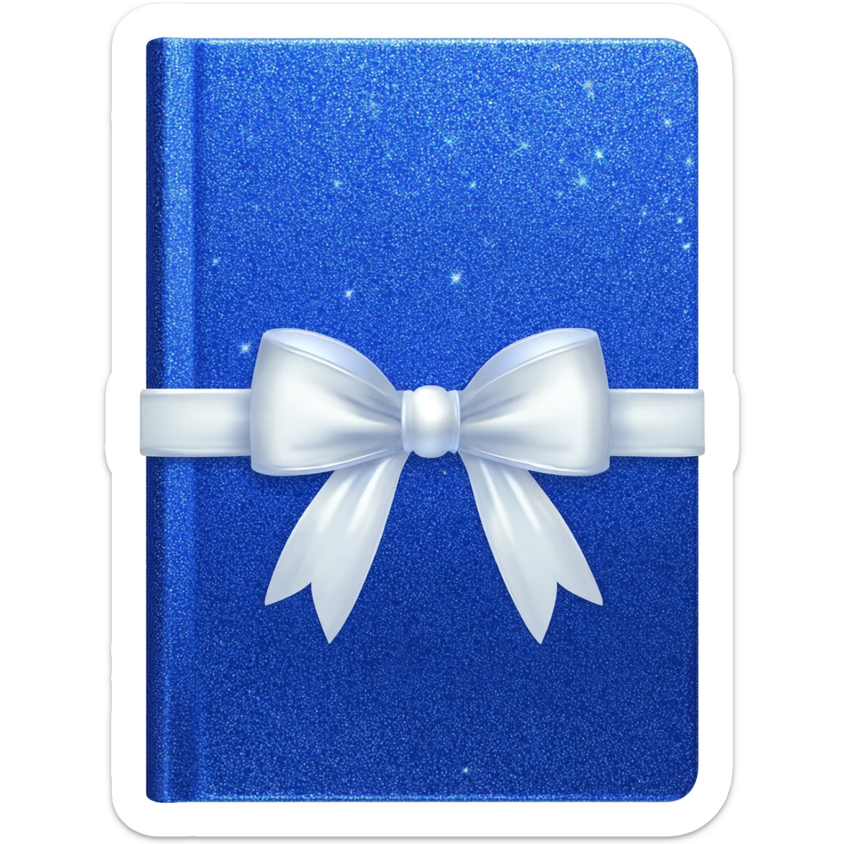 notebook cobalt glittery sparkle with bow white sticker