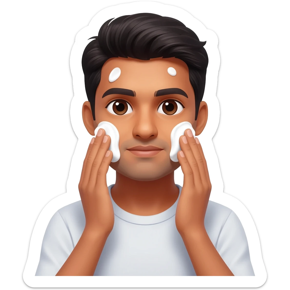Indian young man at 26 years old cleaned face sticker