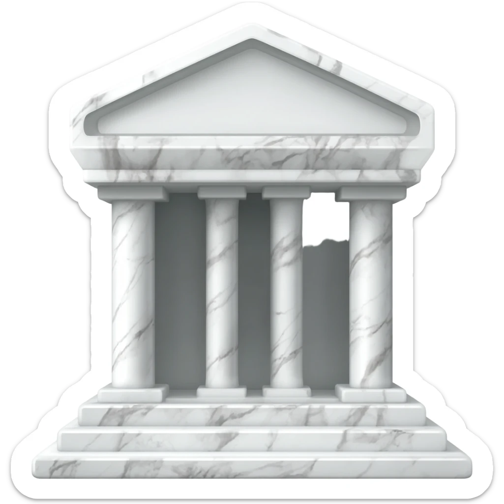 White marble temple sticker