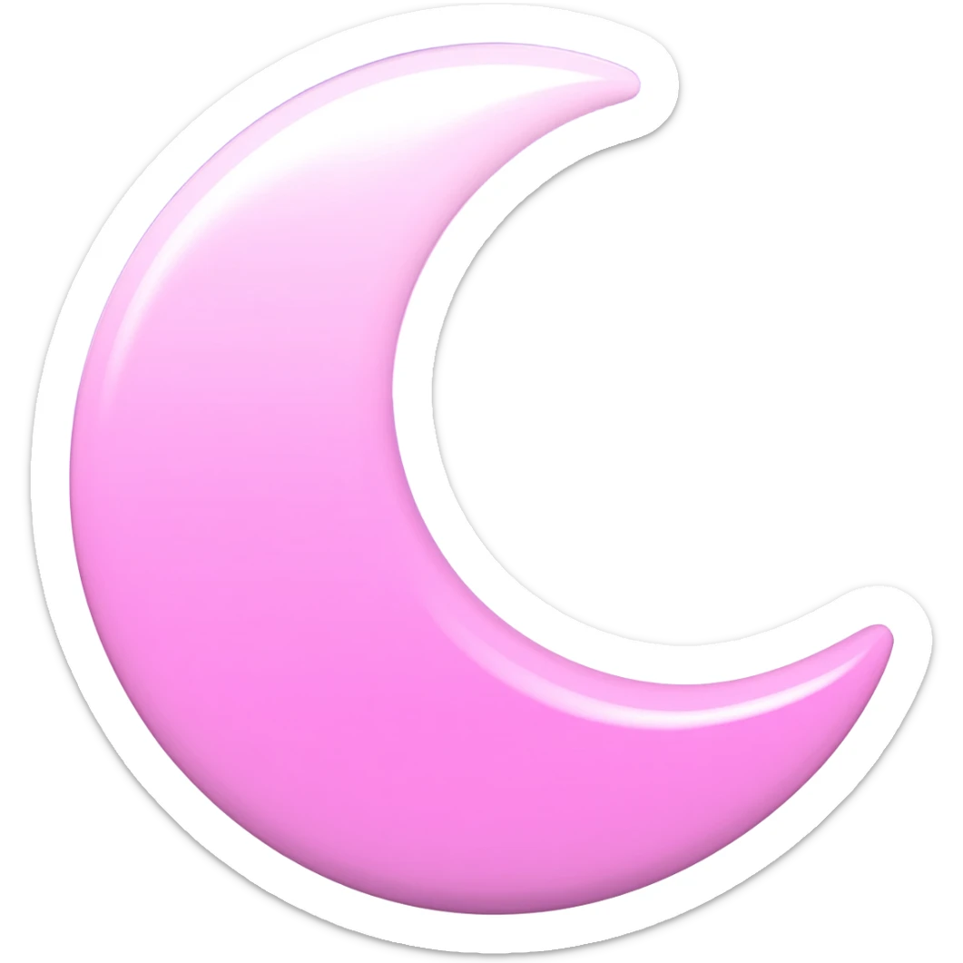 Shiny pastel rose-pink-lavender-violent-gradient moon and stars aesthetic realistic real life scenery landscape sticker