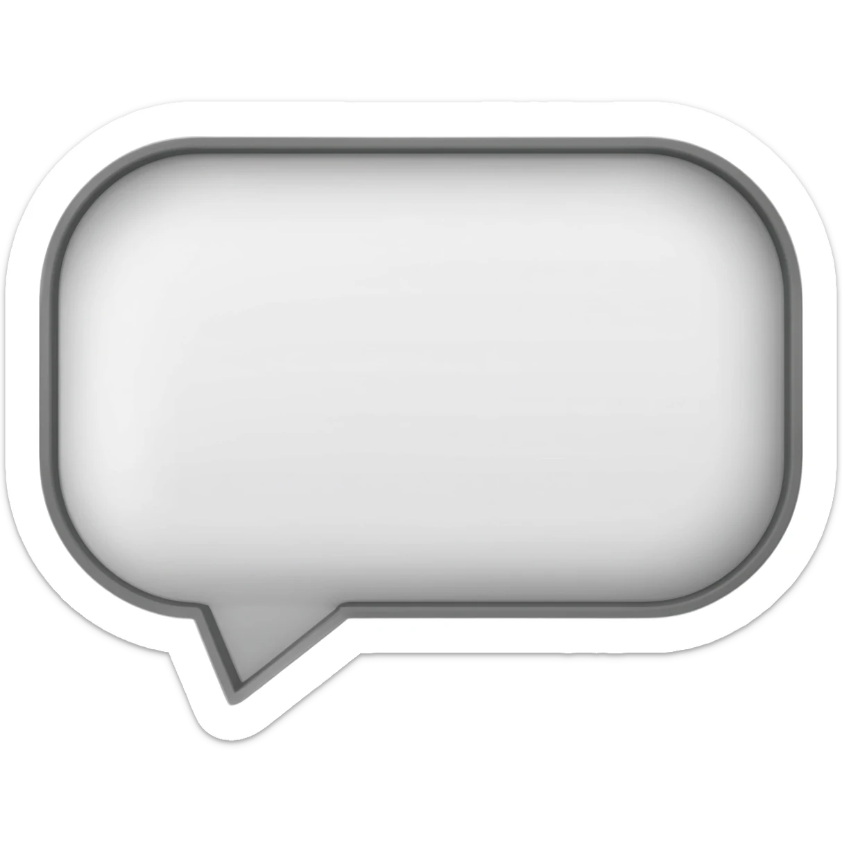3d white messenger chat with grey outlines sticker