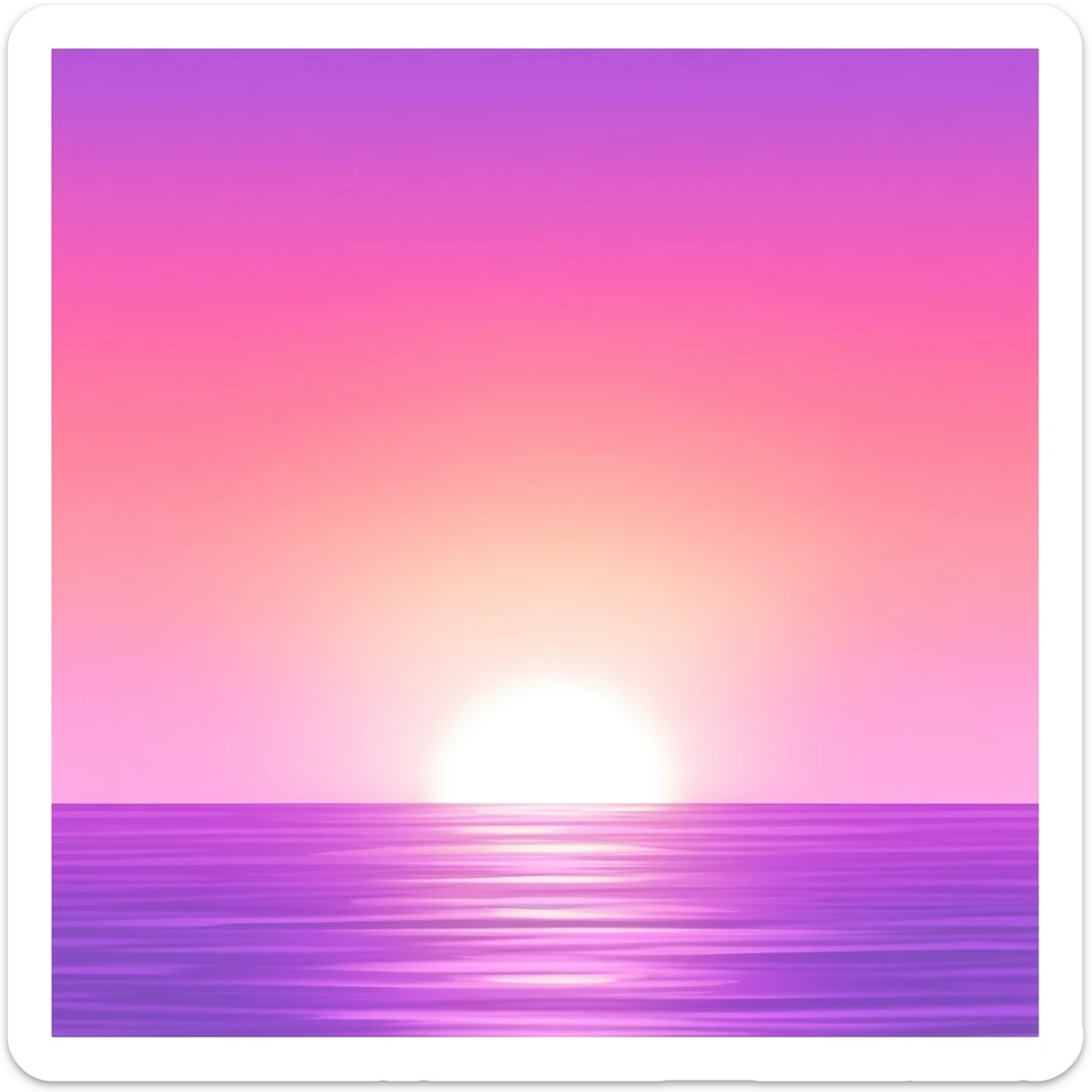 Shiny pastel rose-pink-lavender-violent-gradient sunset aesthetic realistic real life sunrise aesthetic decorations sticker