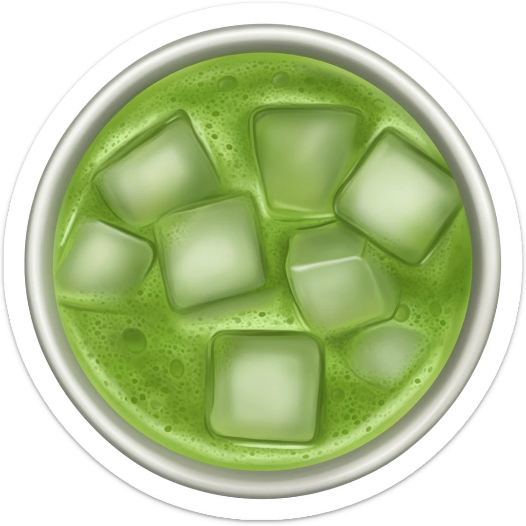 baby green matcha iced top view sticker
