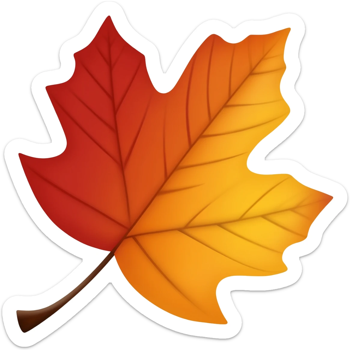 Red-orange-yellow-brown-gradients autumn leaves sticker