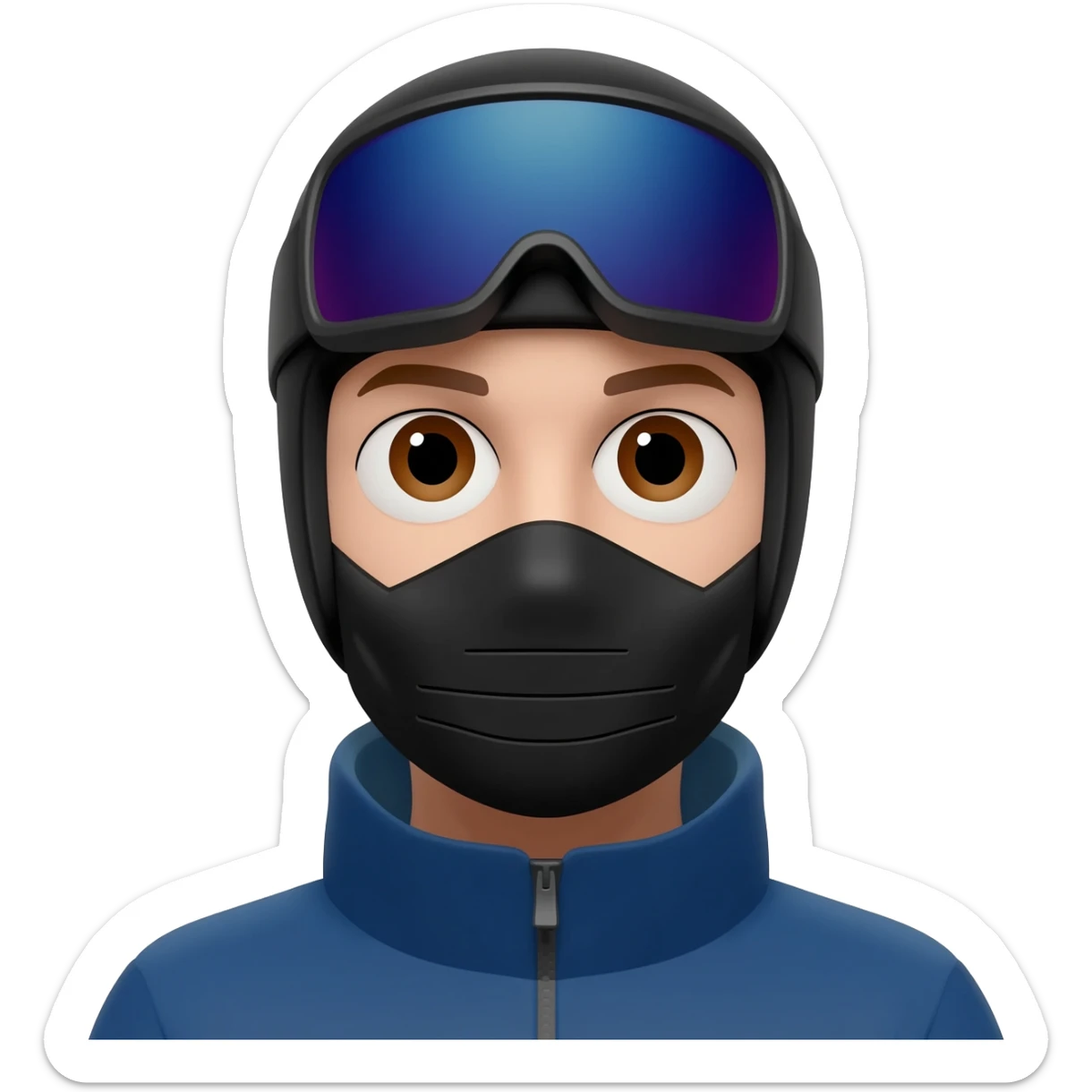 Have a black full ski face mask on sticker