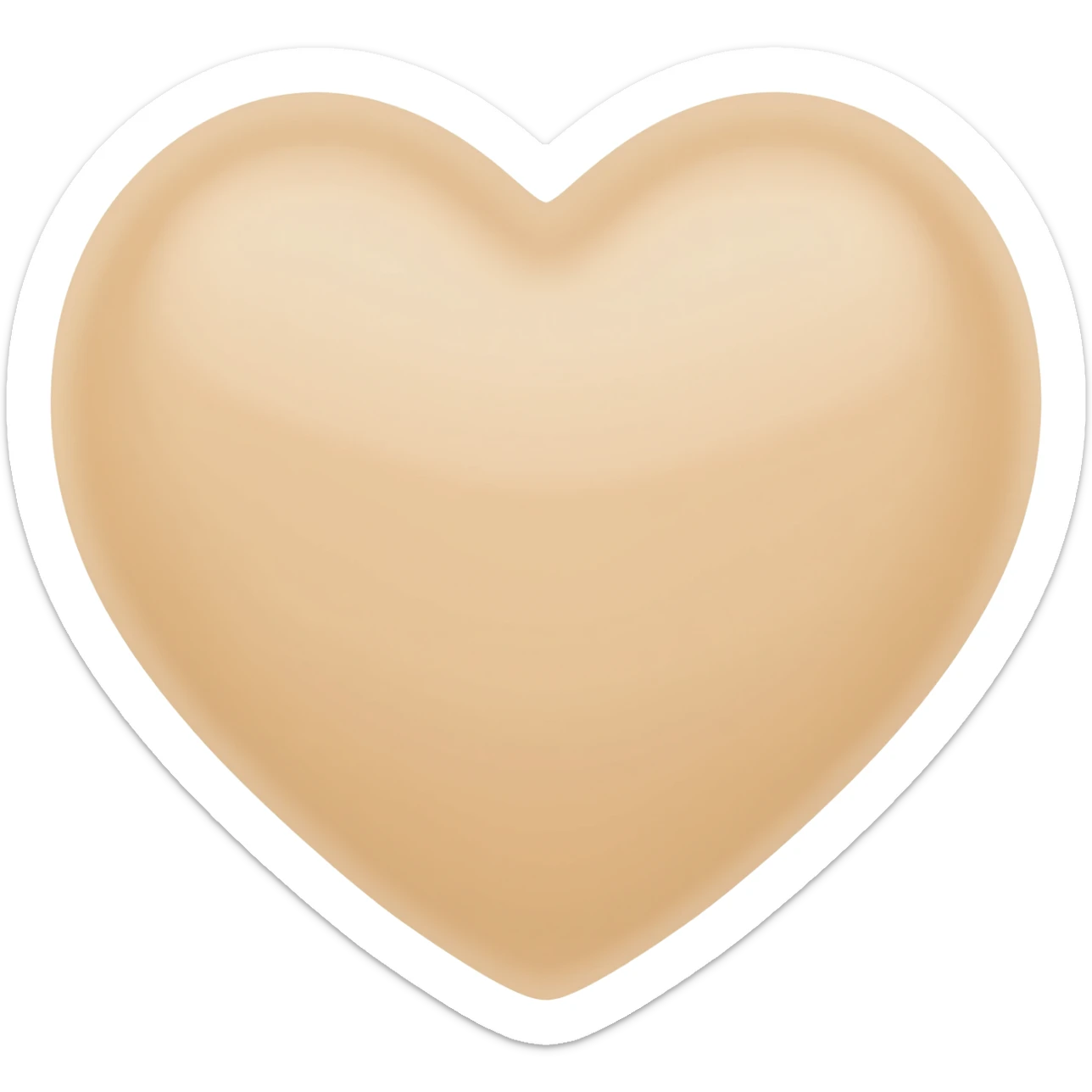 beige heart sticker