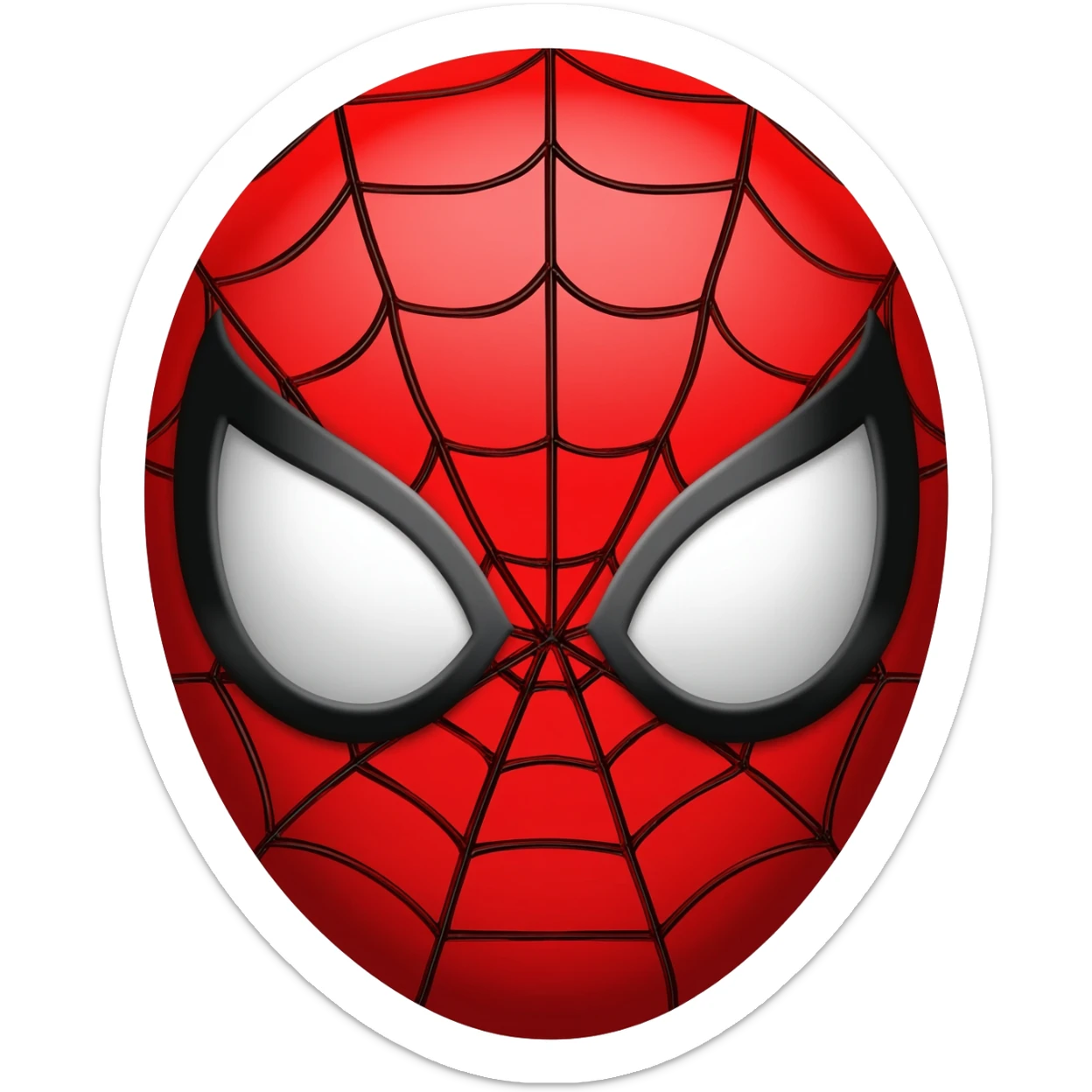 Create a high-quality 3D emoji of Spider-Man's head, inspired by the classic comic style sticker