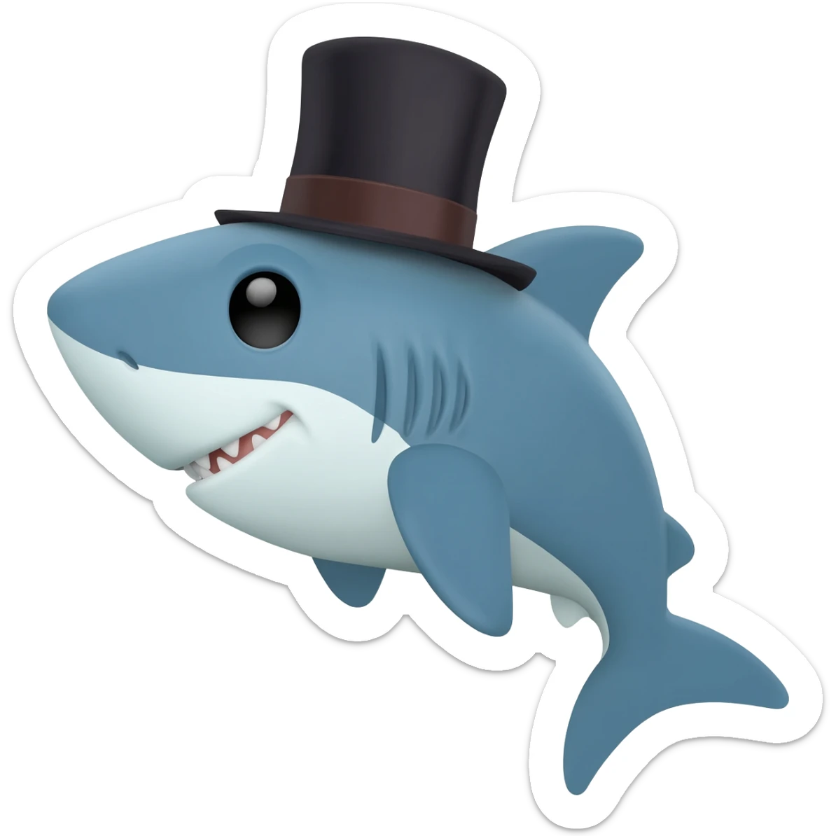 Shark with a top hat sticker