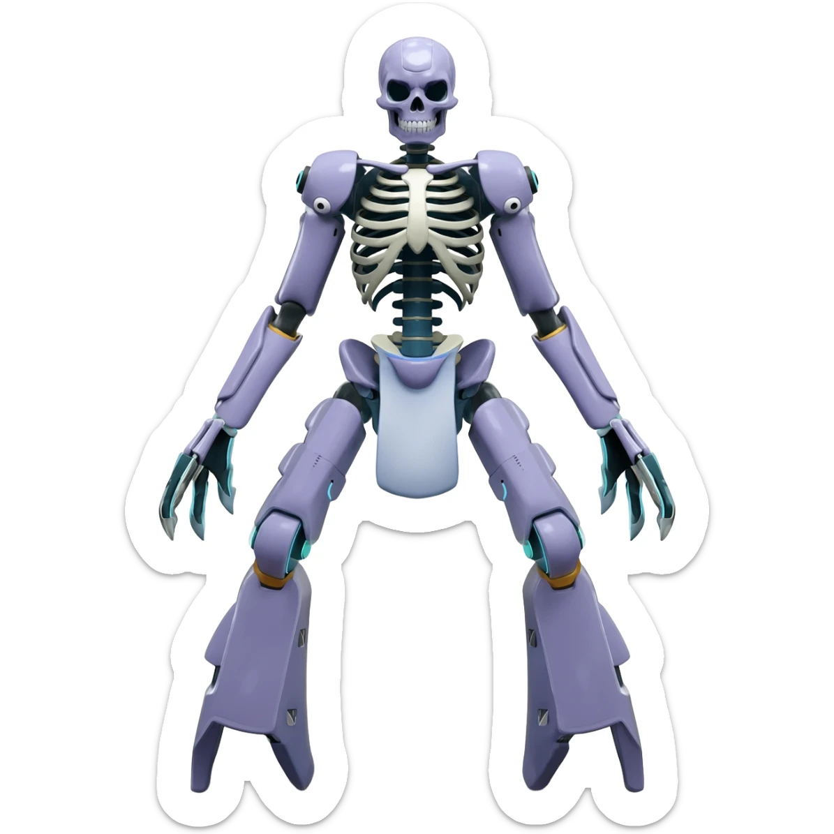 futuristic Skeleton-Cyborg-Manectric-Electrike-Salandit-Cubone-Umbreon-Marowak-Draco-Fakémon-hybrid-creature (full body), 4 legs sticker