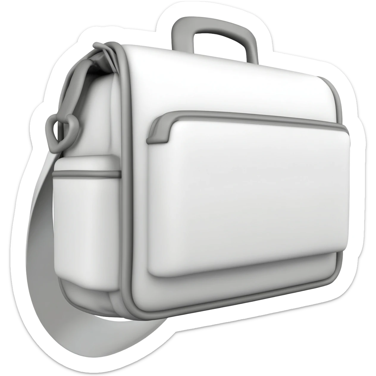 3d white messenger with grey outlines sticker